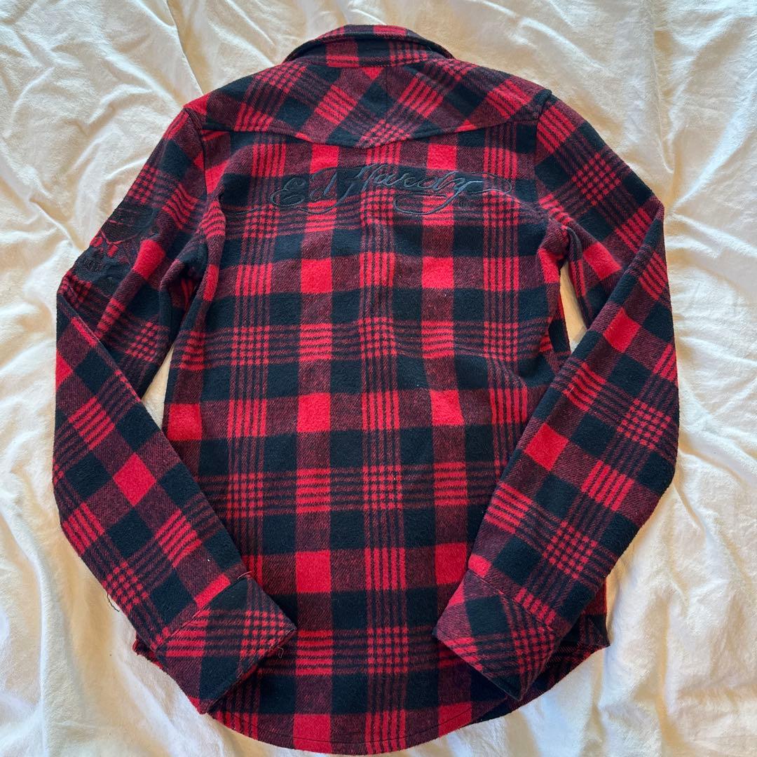 トップス Ed Hardy archive tattodesign check shirt