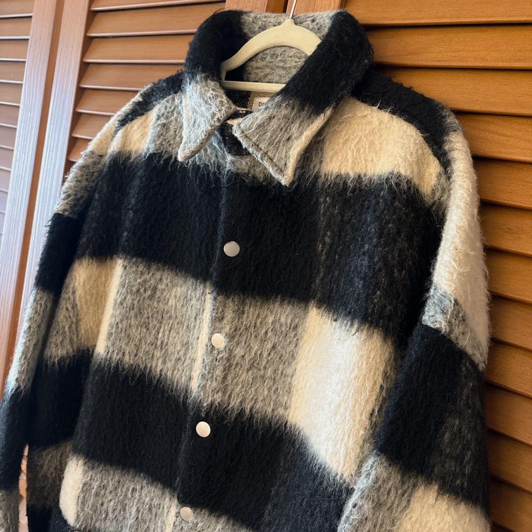 DankeSchon ダンケシェーン　ブラインドホック　シャギーシャツ　白黒