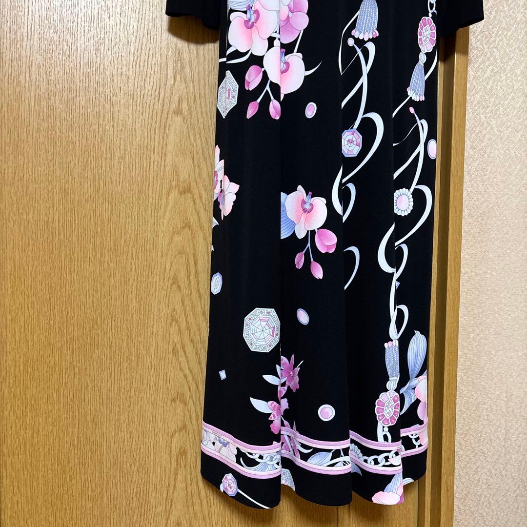 LEONARD 花柄ロングワンピース 七分袖
