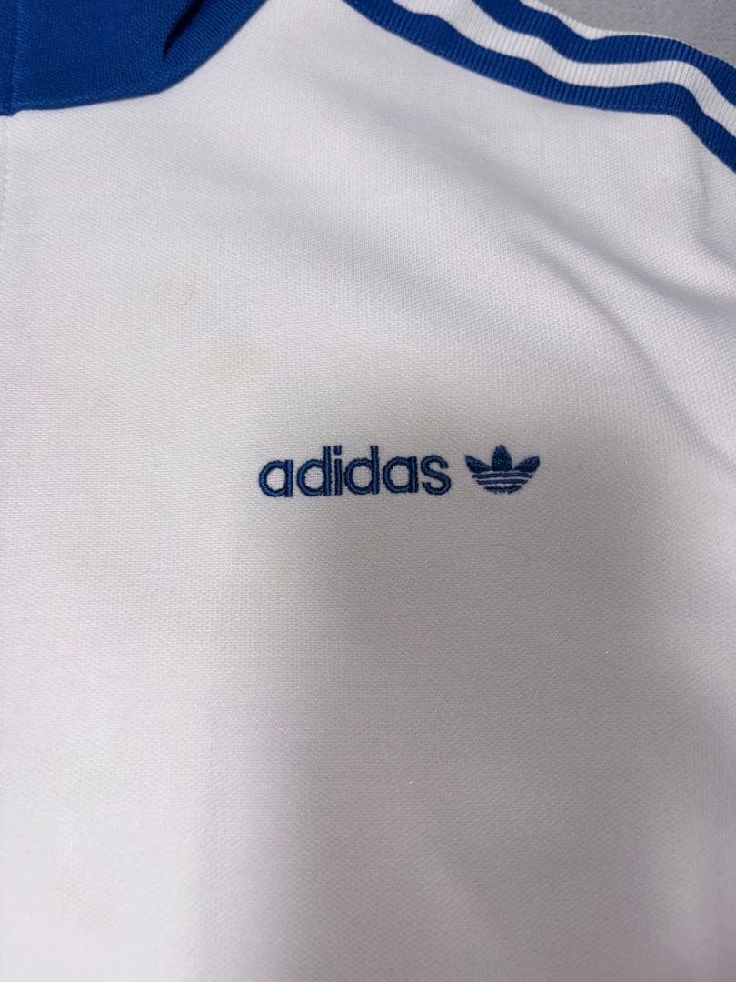 adidas トラックジャケット ホワイト/ブルー