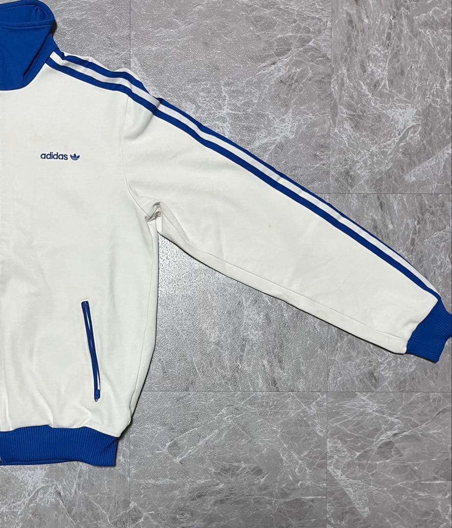 adidas トラックジャケット ホワイト/ブルー