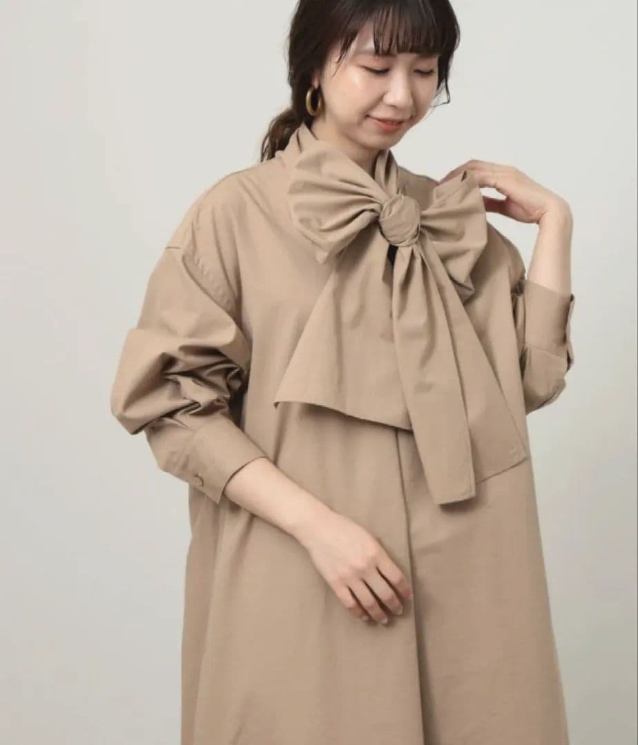 【新品未使用】Demi-Luxe BEAMS シルク コットン リボンワンピース