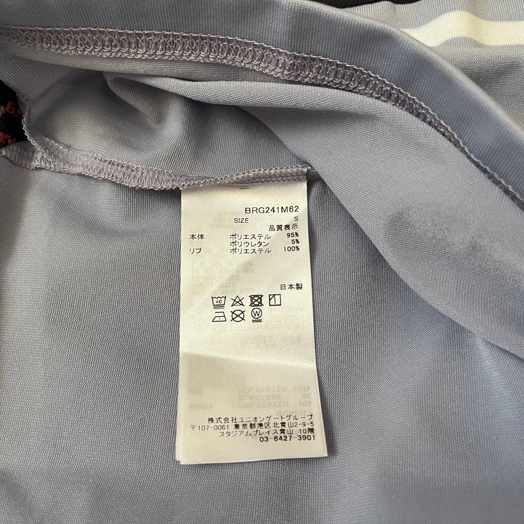新品★24,200円 メンズS BRIEFING ボーダー半袖ポロシャツ 紺灰白