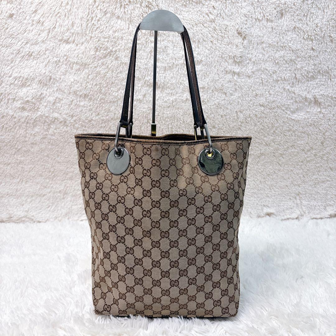 GUCCI グッチ トートバッグ ハンドバッグ 肩掛け GGキャンバス バケツ型