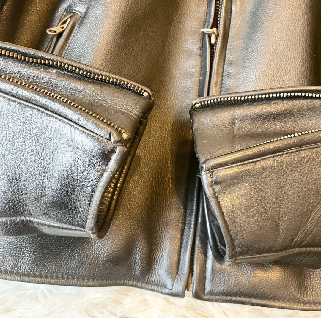 Harley-Davidson 本革 シングルライダースジャケット Lサイズ 炎