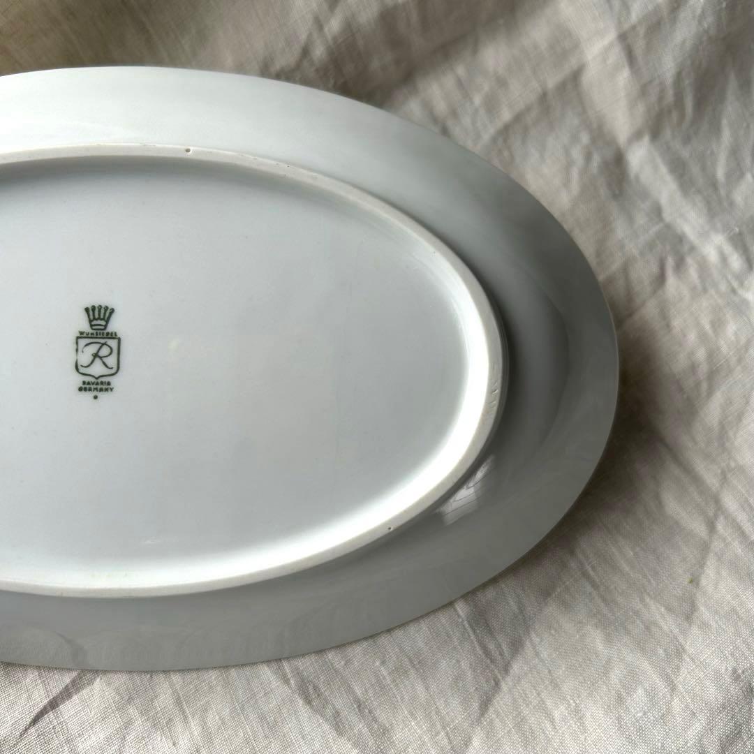 美品　フランスアンティーク　レリーフ　ラヴィエ　　オーバルプレート