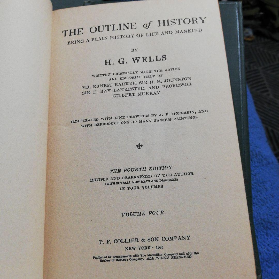 洋書 Outline of History 4 Volumes by Wells