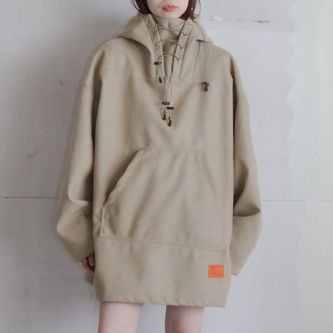 luik 1990s oversized lace-up hoodie パーカー