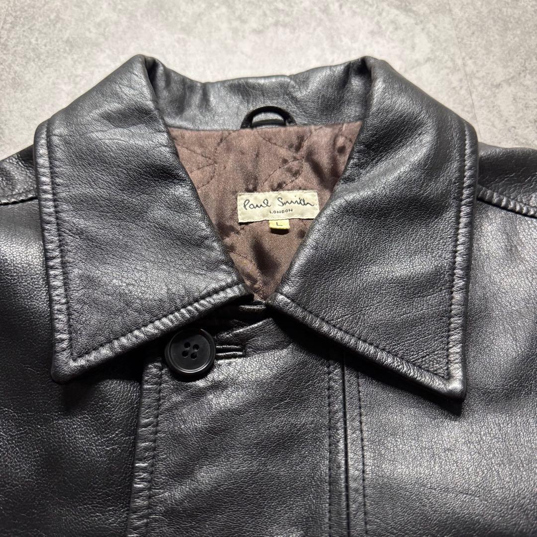 Paul Smith　L レザーカーコート　羊革　レザージャケット　野村訓市