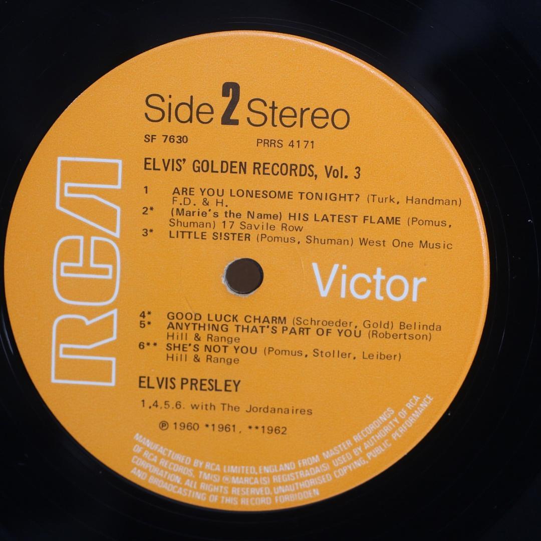 英LP Elvis Presley Golden Records Volume3