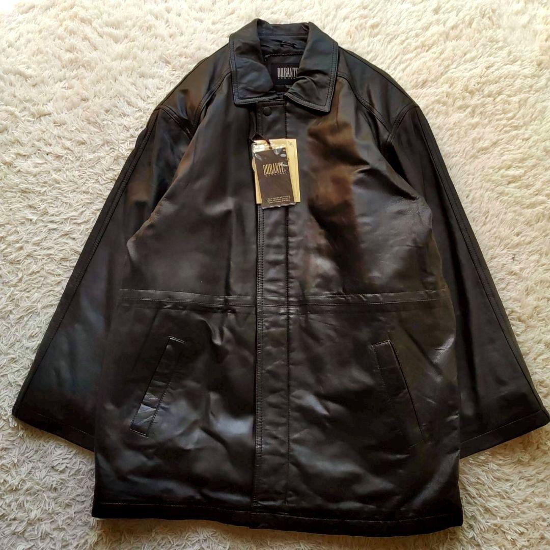 新品 80s DURANTE 羊革 レザーコート ハーフコート カーコート XL