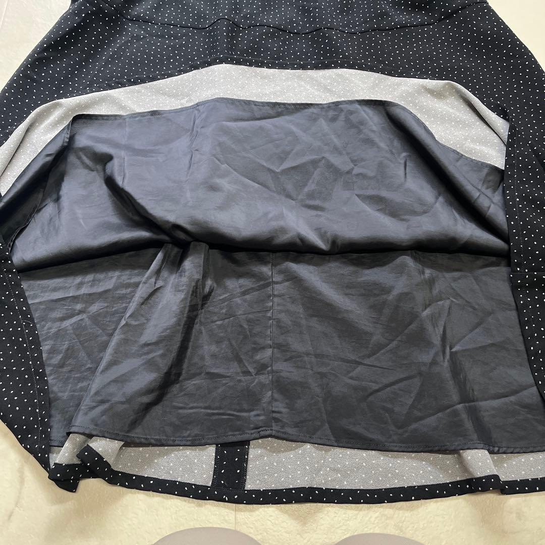 美品　希少　23区 大きいサイズ50 ドットフレンチスリーブロングワンピース