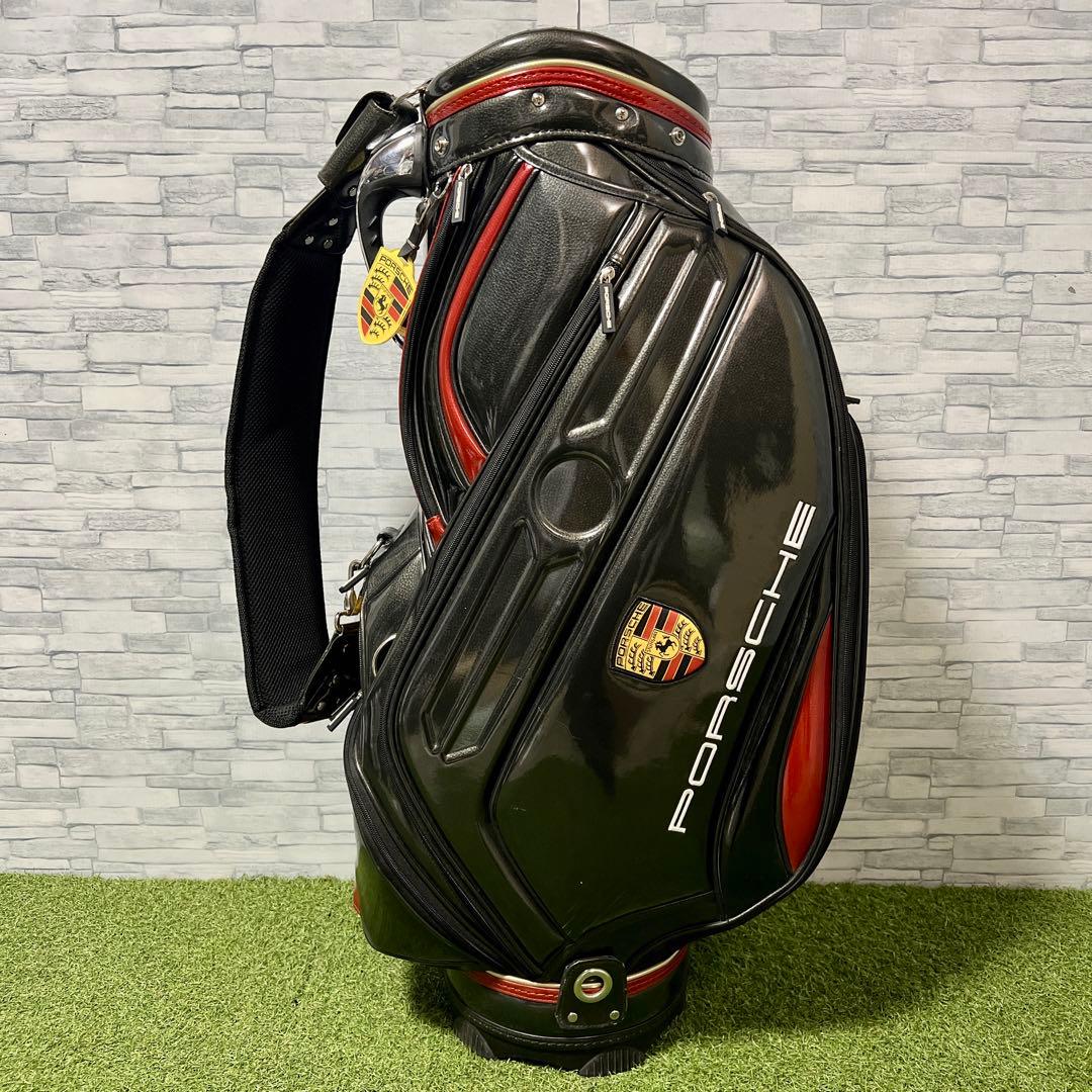 ポルシェ PORSCHE ゴルフ キャディバッグ メンズ 9.5型 エナメル
