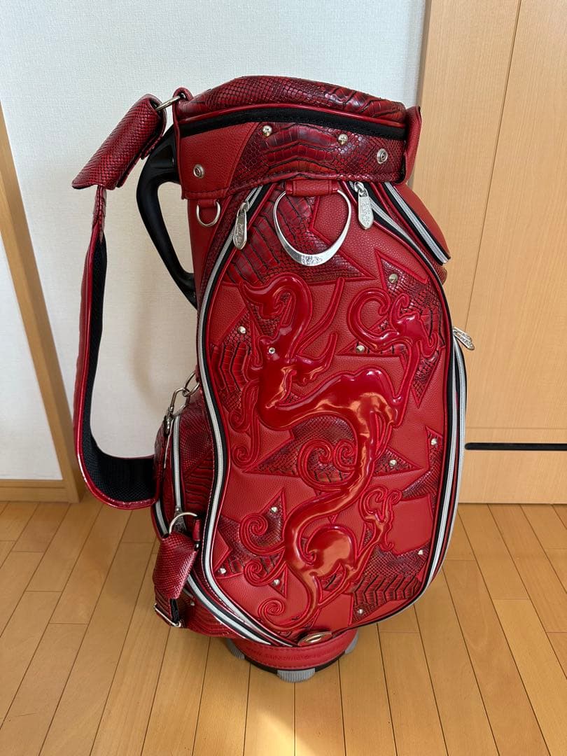 ✴︎美品✴︎ ダンスウィズドラゴン ゴルフバッグ クロコ型押し レッド