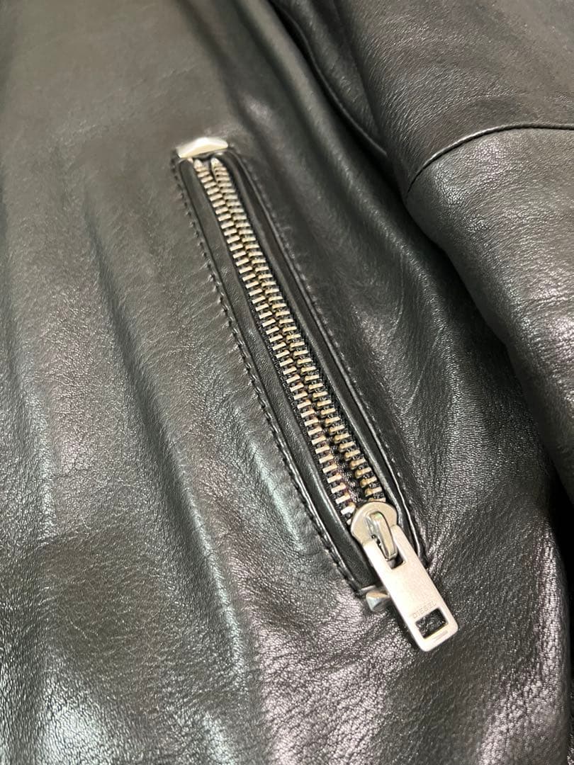 DIESELブラックレザー シングルライダースジャケット