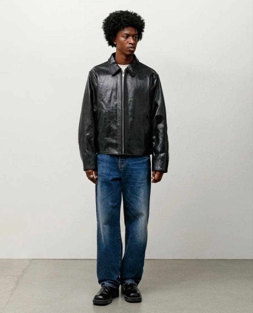 Stussy Garage Jacket Leather ジャケット レザー M