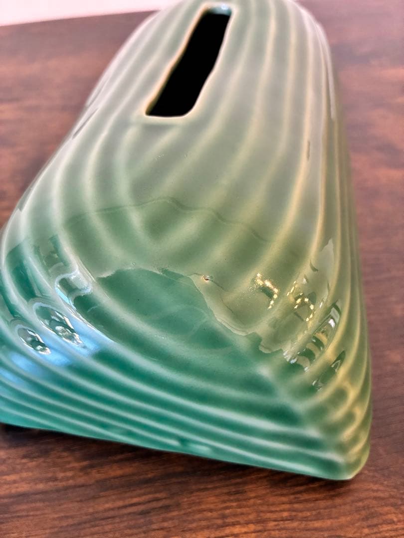 ジェンガラケラミック ティッシュケース グリーン 陶器 バリ ティッシュボックス