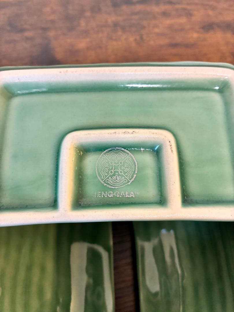 ジェンガラケラミック ティッシュケース グリーン 陶器 バリ ティッシュボックス