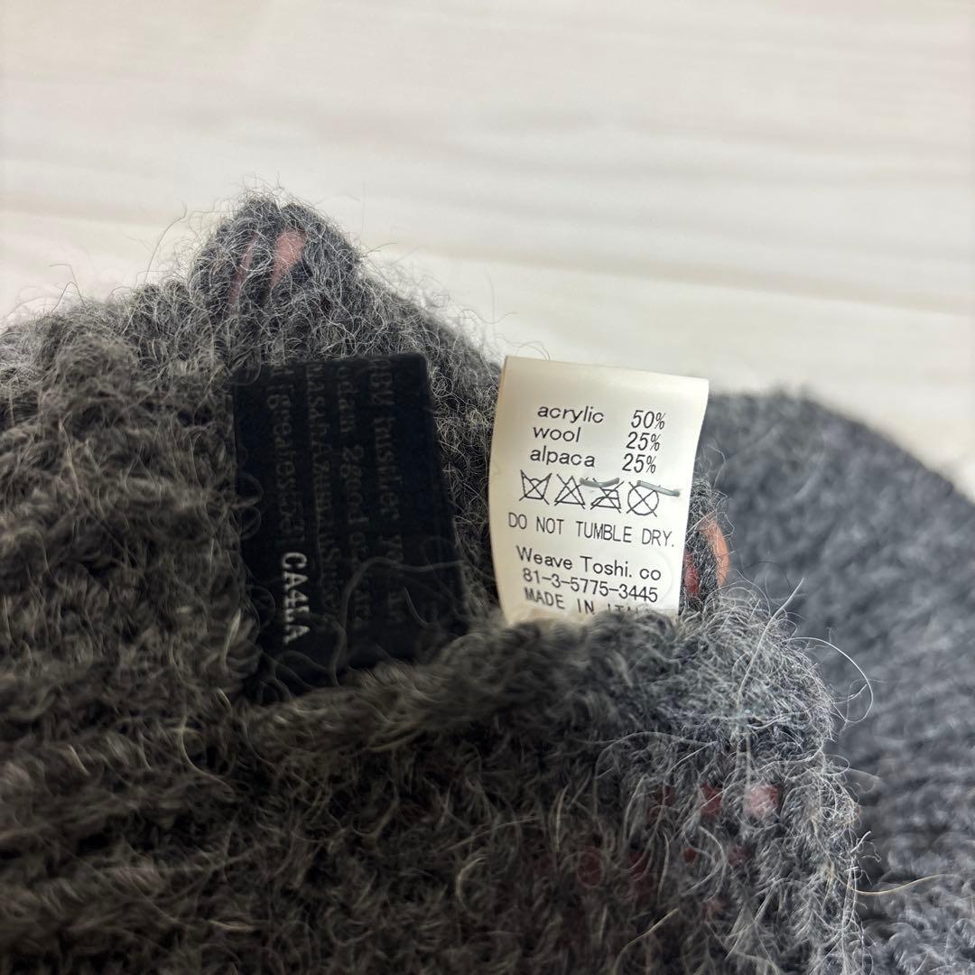 CA4LA カシラ ニット帽 グレー 日本製　オーバー　ゆったり　つば　美品