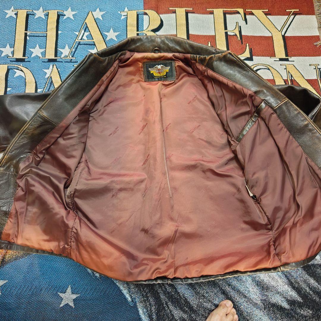 Harley Davidson レザージャケット ダークブラウン