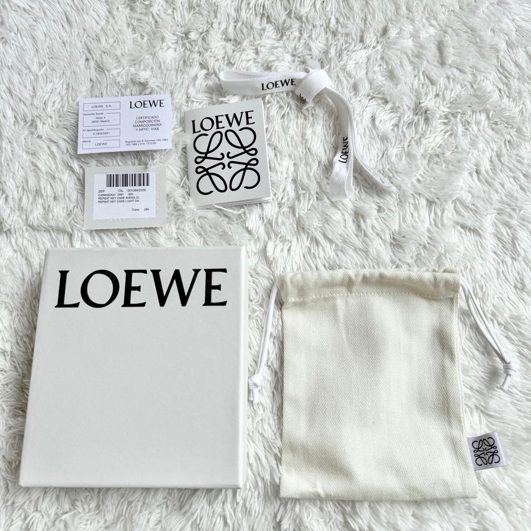 【美品】 LOEWE ロエベ リピートアナグラム 6連キーケース ベージュ