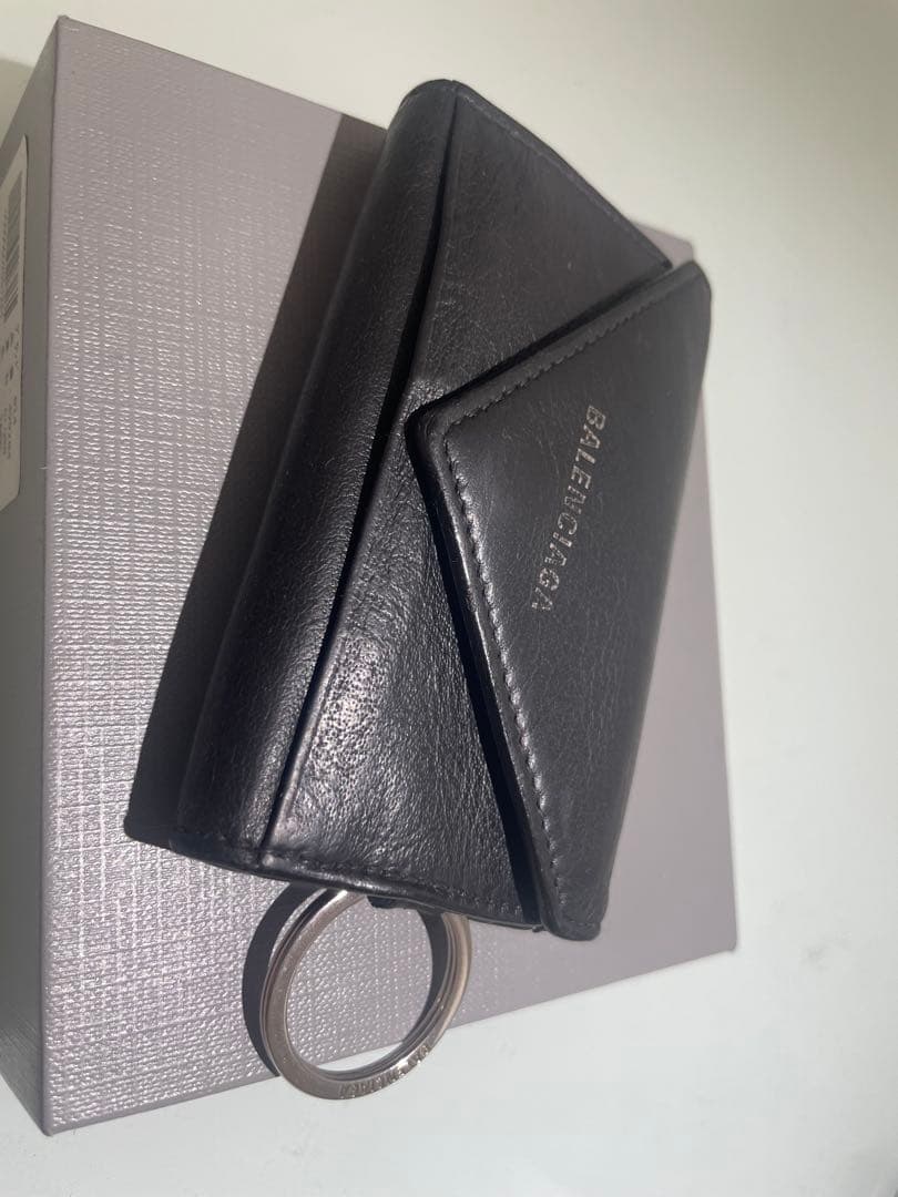 BALENCIAGA レザー キーケース ロゴ 6連フック キーリング付き