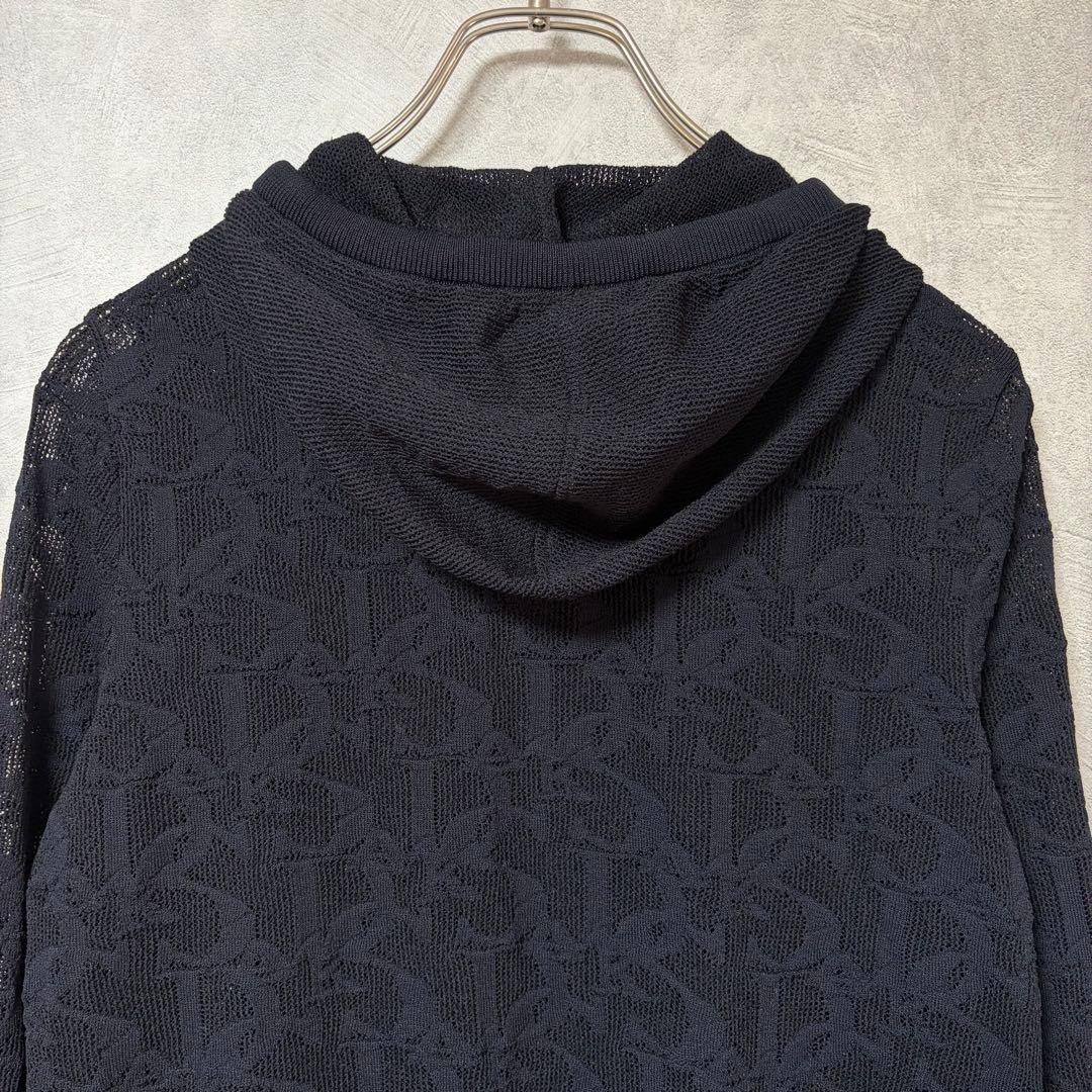 DAKS ネイビー フルジップ ロゴ パーカー シースルー 40 極美品