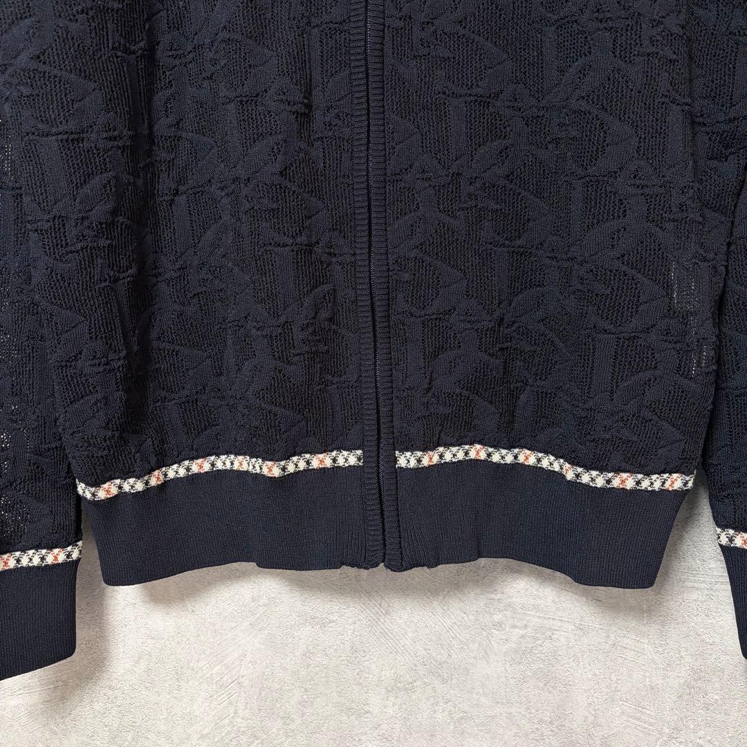 DAKS ネイビー フルジップ ロゴ パーカー シースルー 40 極美品