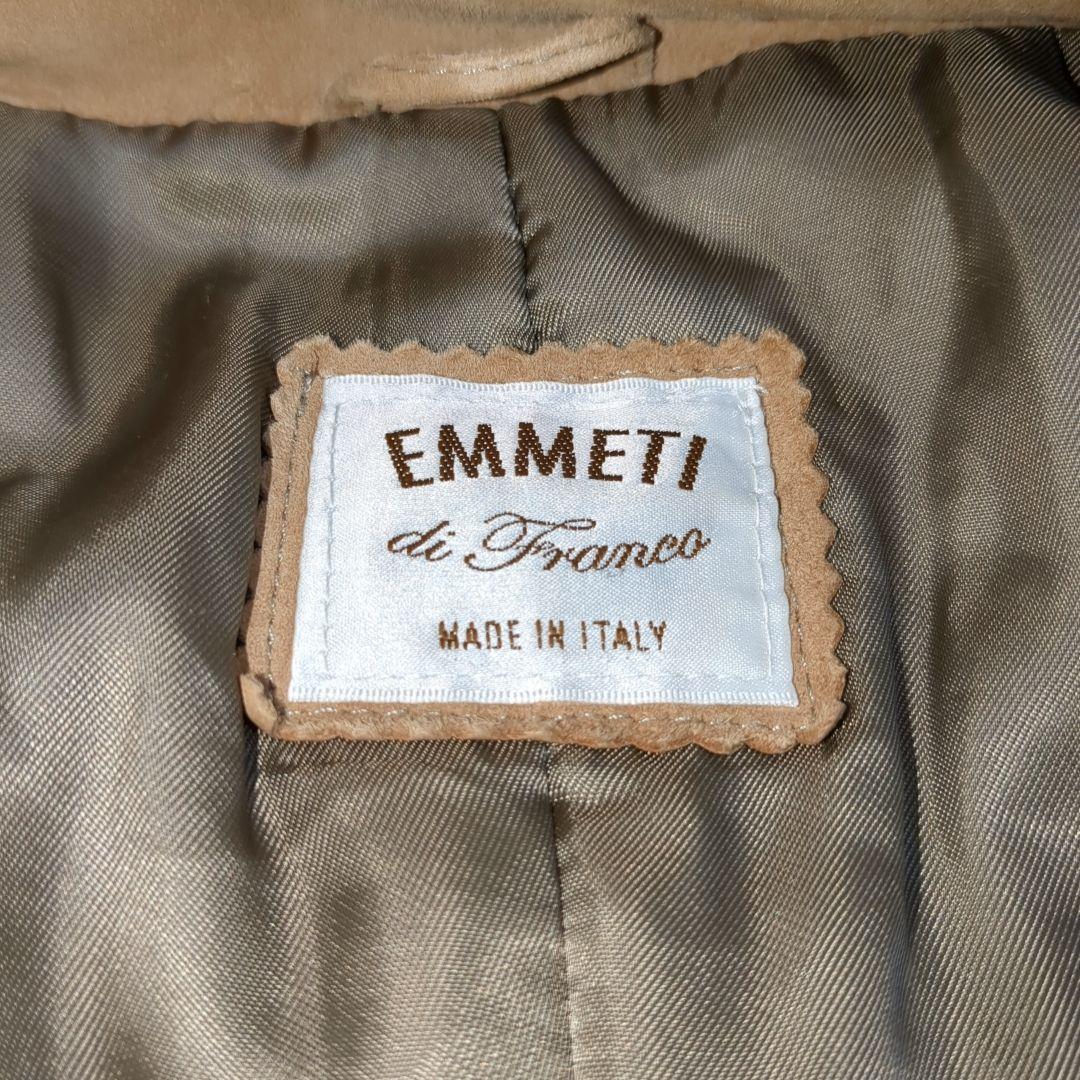 EMMETI レザーコート ダブル ベージュ 山羊革 48サイズ スエード