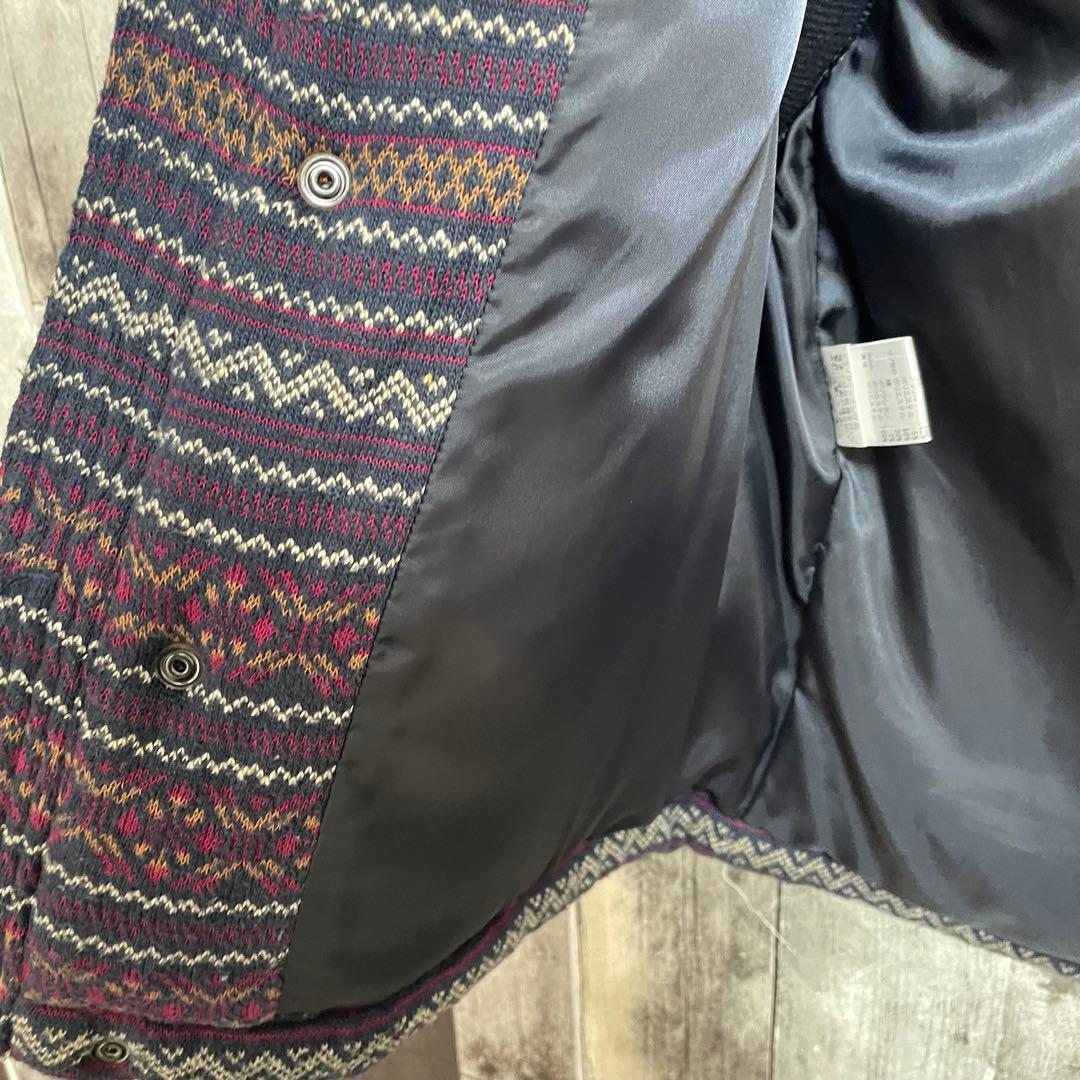 BURBERRYバーバリーブラックレーベル　中綿ダウンベスト　L　総柄　フード付