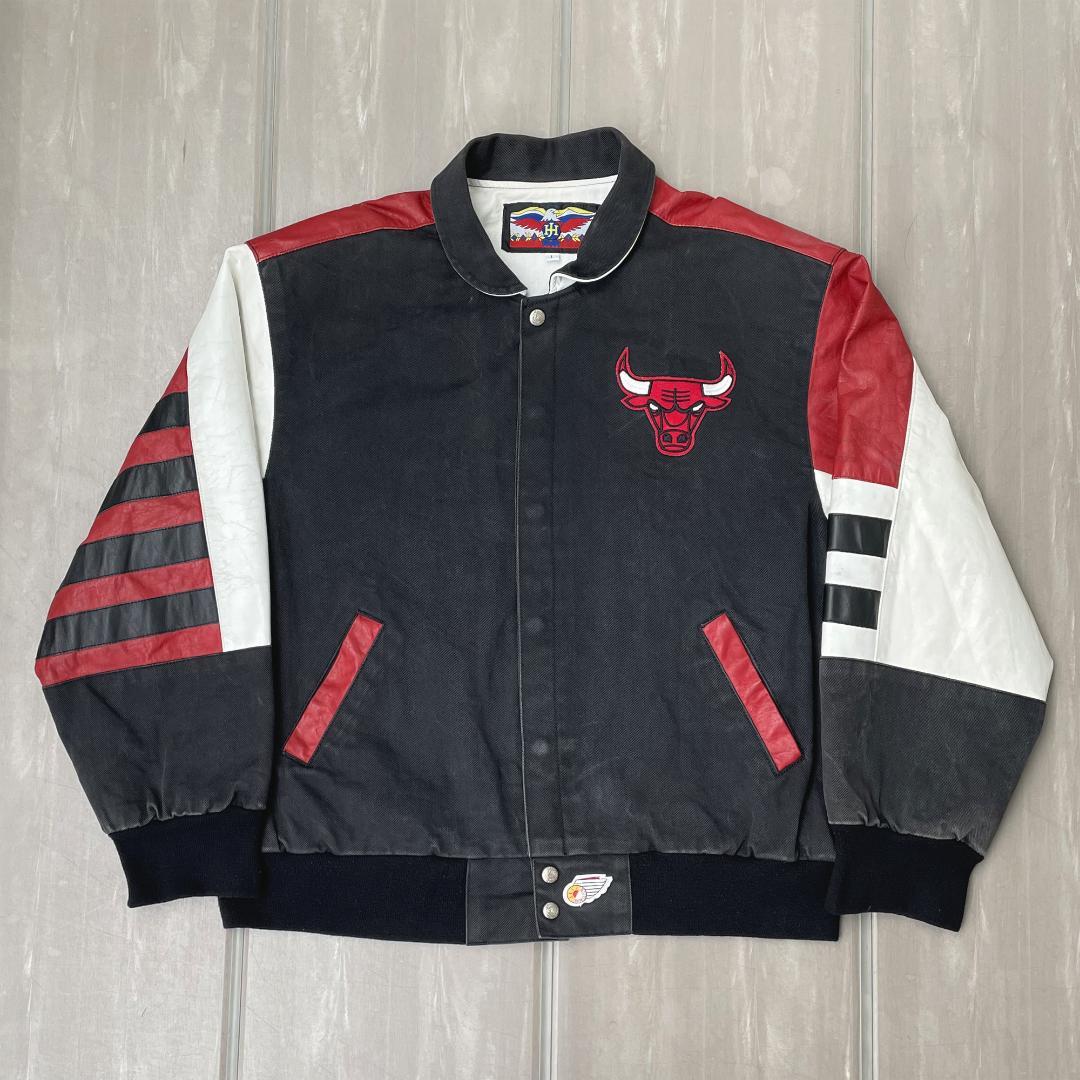 【1995年USA製】ジェフハミルトン 革ジャケット NBA ブルズ ビンテージ