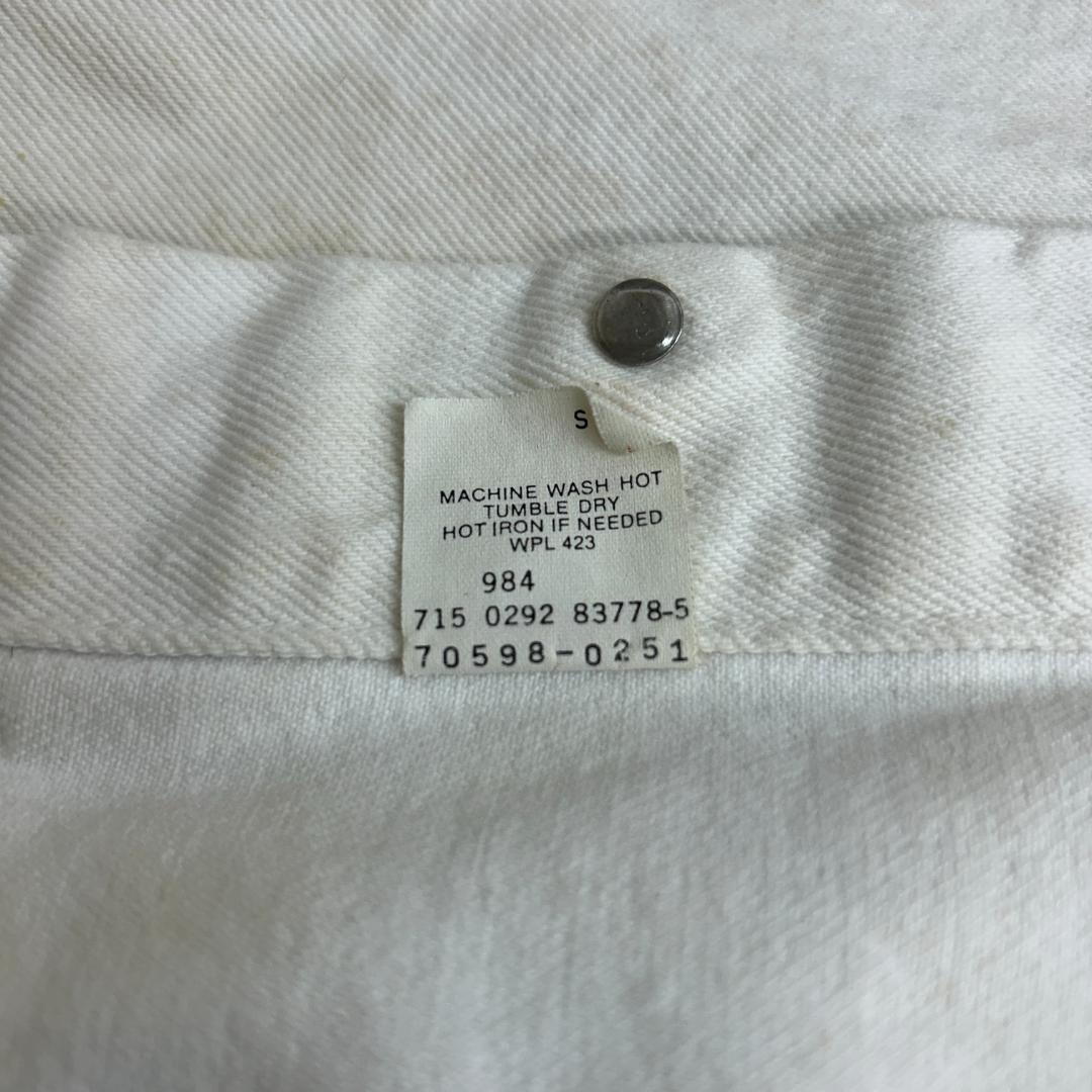 グ*ン様 90s　USA製　Levi's　デニムジャケット　XL　ホワイト　無地
