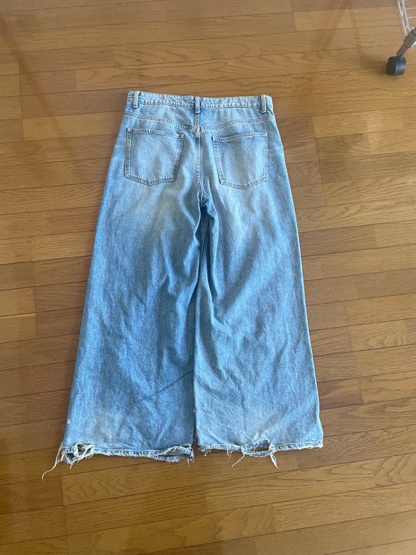 パンツ zara trf super wide leg low rise