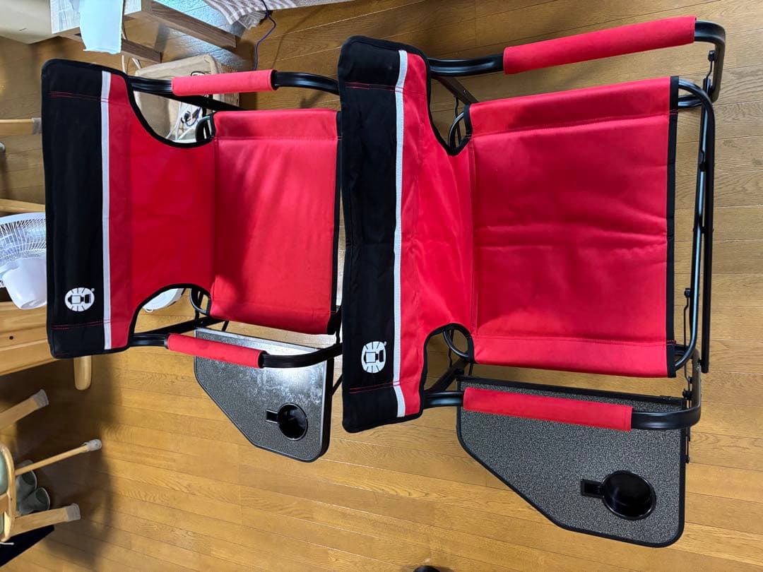 Coleman デッキチェアST 2脚セット サイドテーブル付き