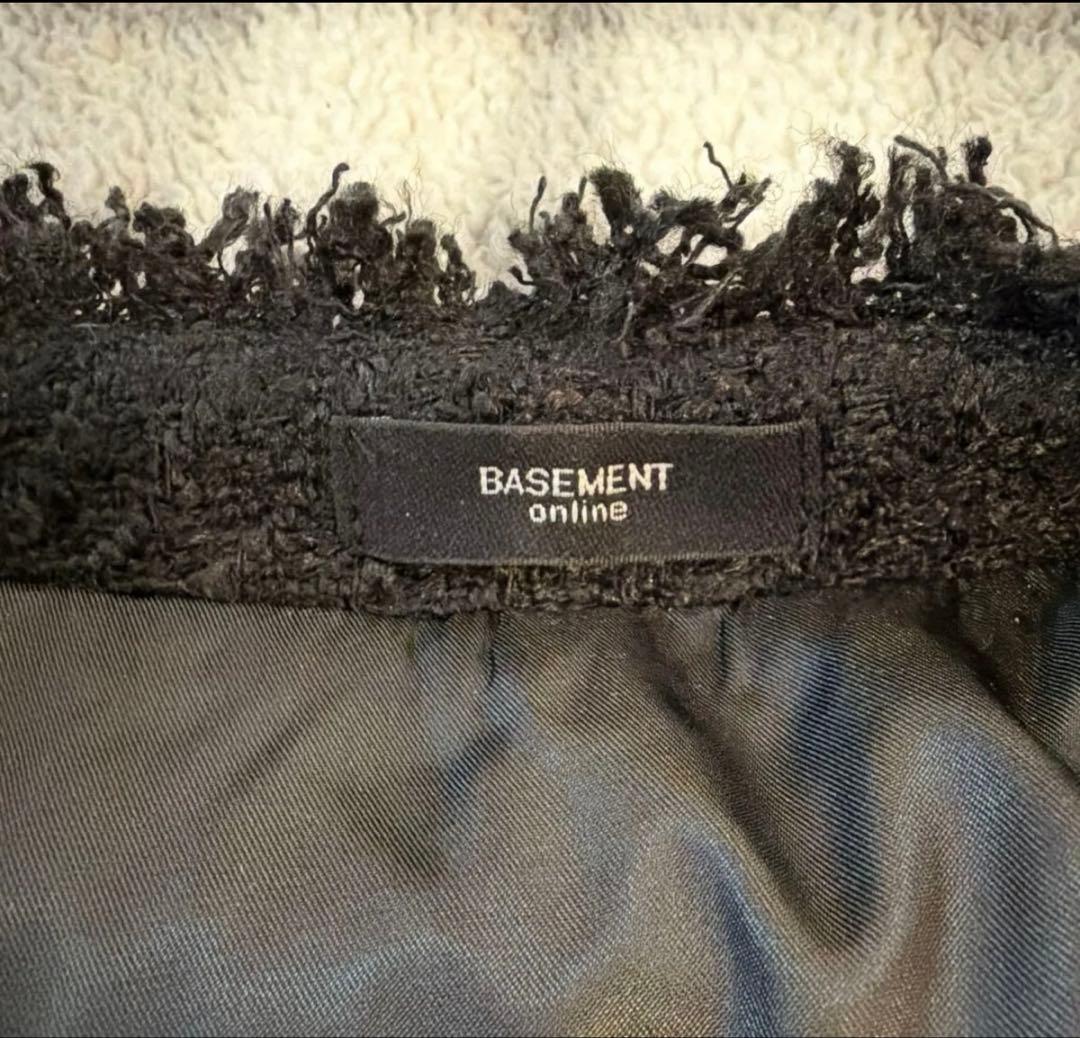 basementonline ゴールドボタンツイードジャケット　ブラック