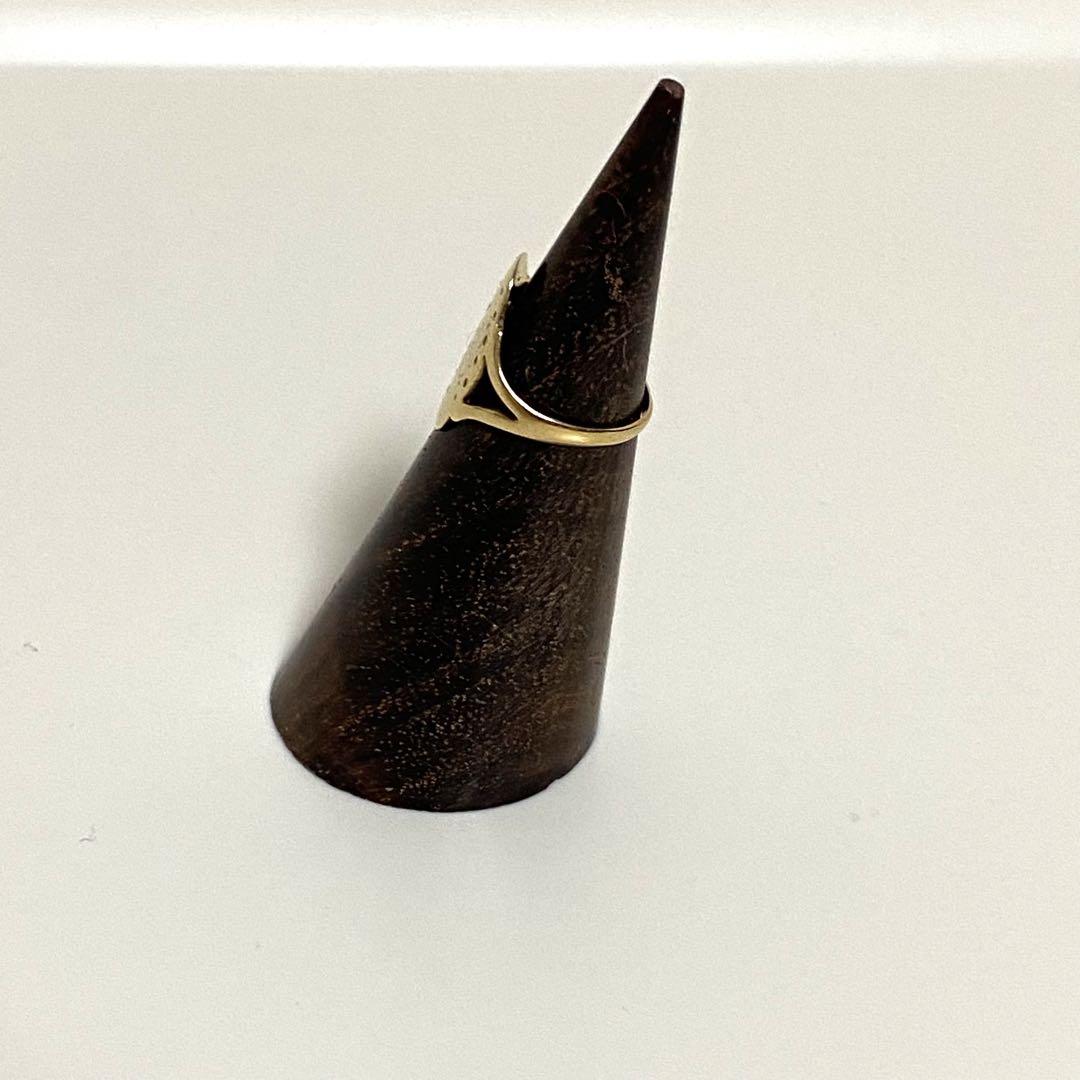 CHIROL VINTAGE 9Kゴールド オーバル シグネットリング #6