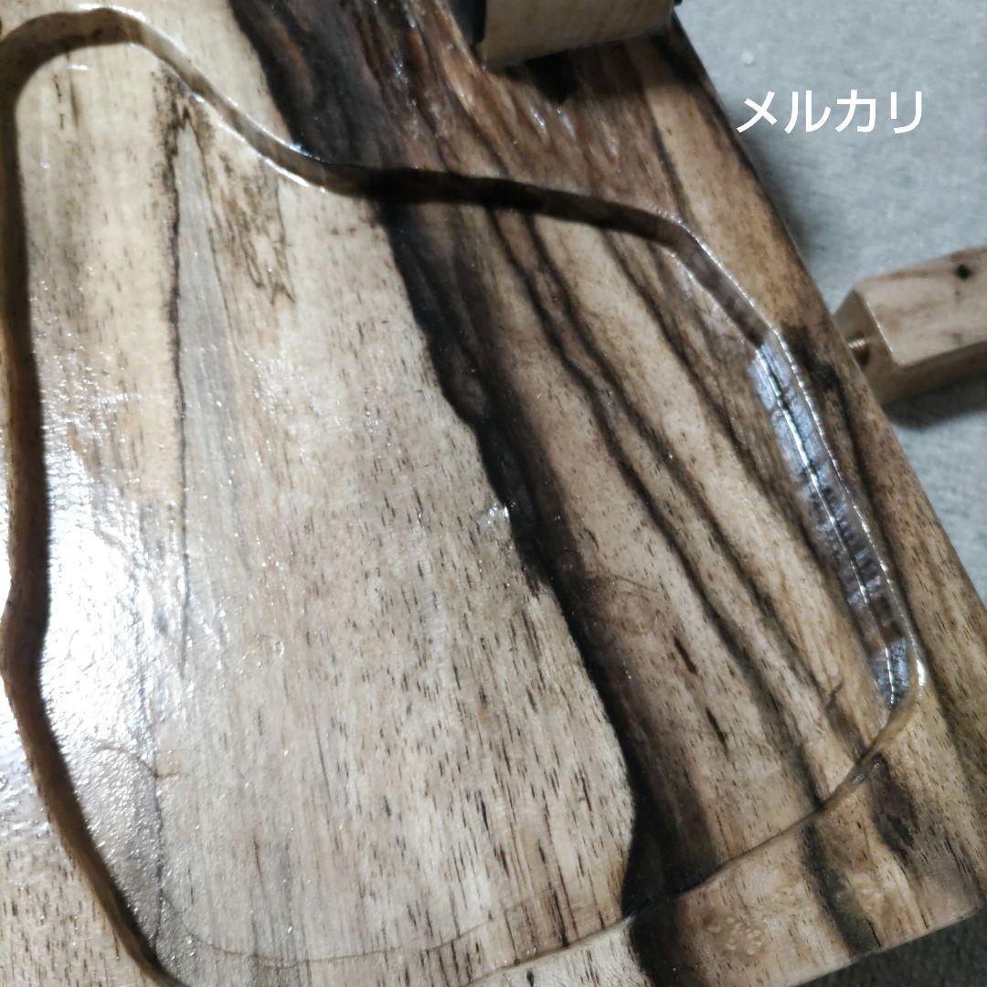 黒柿　くり抜き手作りへらお膳　ヘラお膳　左用