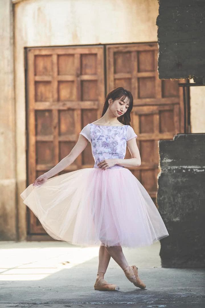 【完売】stina blurred flower pink レオタード M