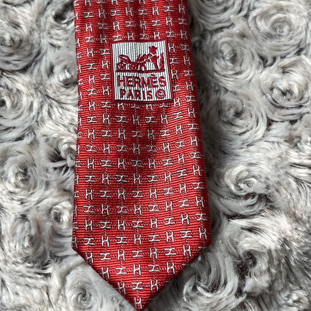 HERMES エルメス　H柄　ネクタイ