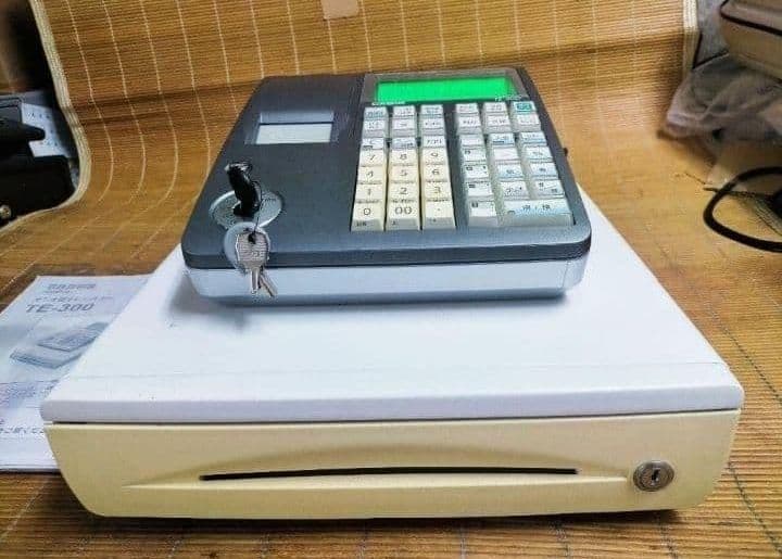 美品カシオレジスター　TE-300　フル設定無料　 送料無料人気　111144