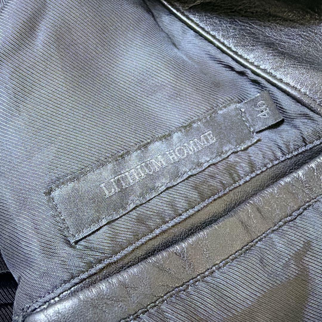 【美品】LITHIUM HOMME シングルライダース レザージャケット 46