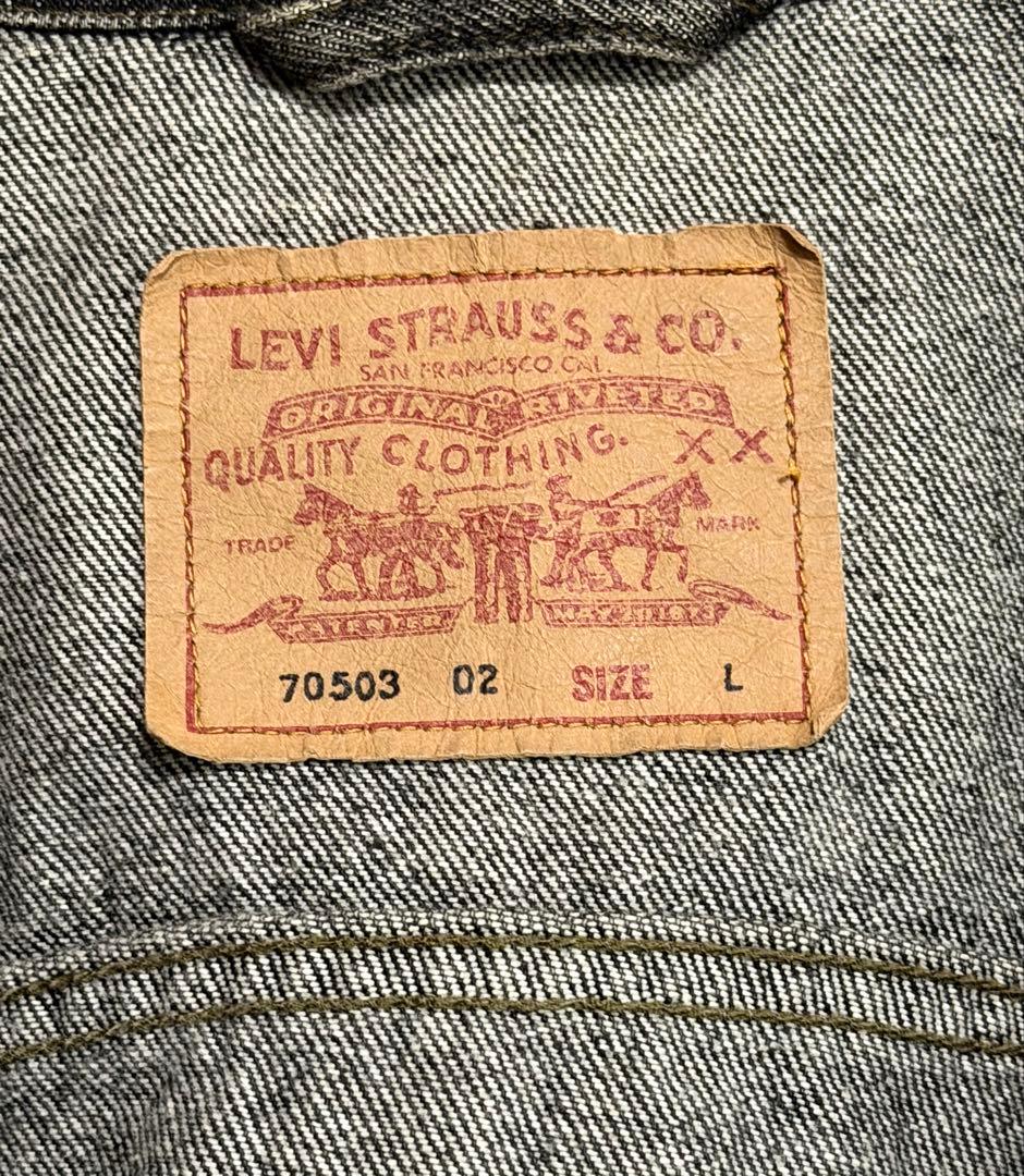 90s Levi’s 70503 先染め ブラック デニムジャケット L サイズ