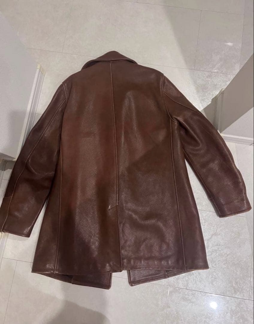 ワコマリア　LEATHER DOUBLE BREASTED COAT