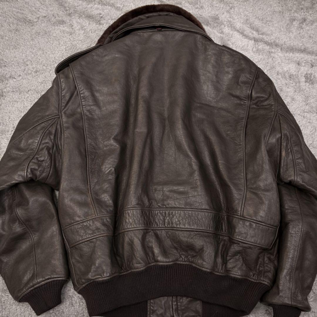 Abercrombie&Fitch A&F レザージャケット ボア襟 XL