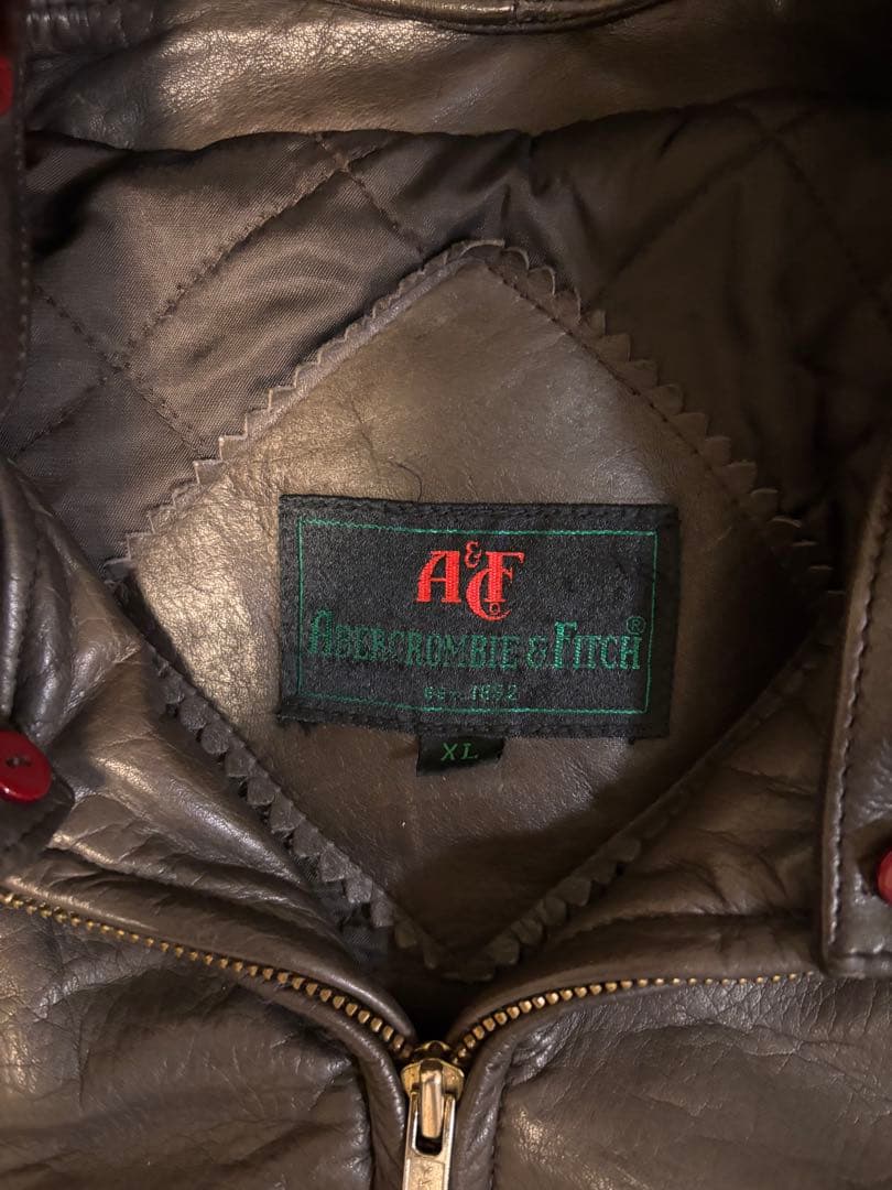 Abercrombie&Fitch A&F レザージャケット ボア襟 XL