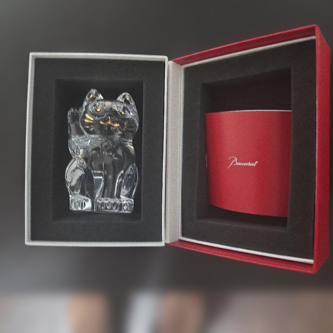 Baccarat クリスタル 招き猫 2体セット