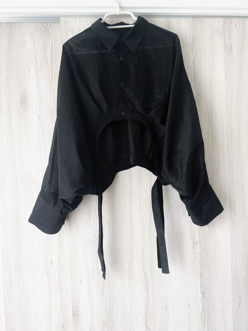 トップス OMMO SHEER SHORT SHIRT