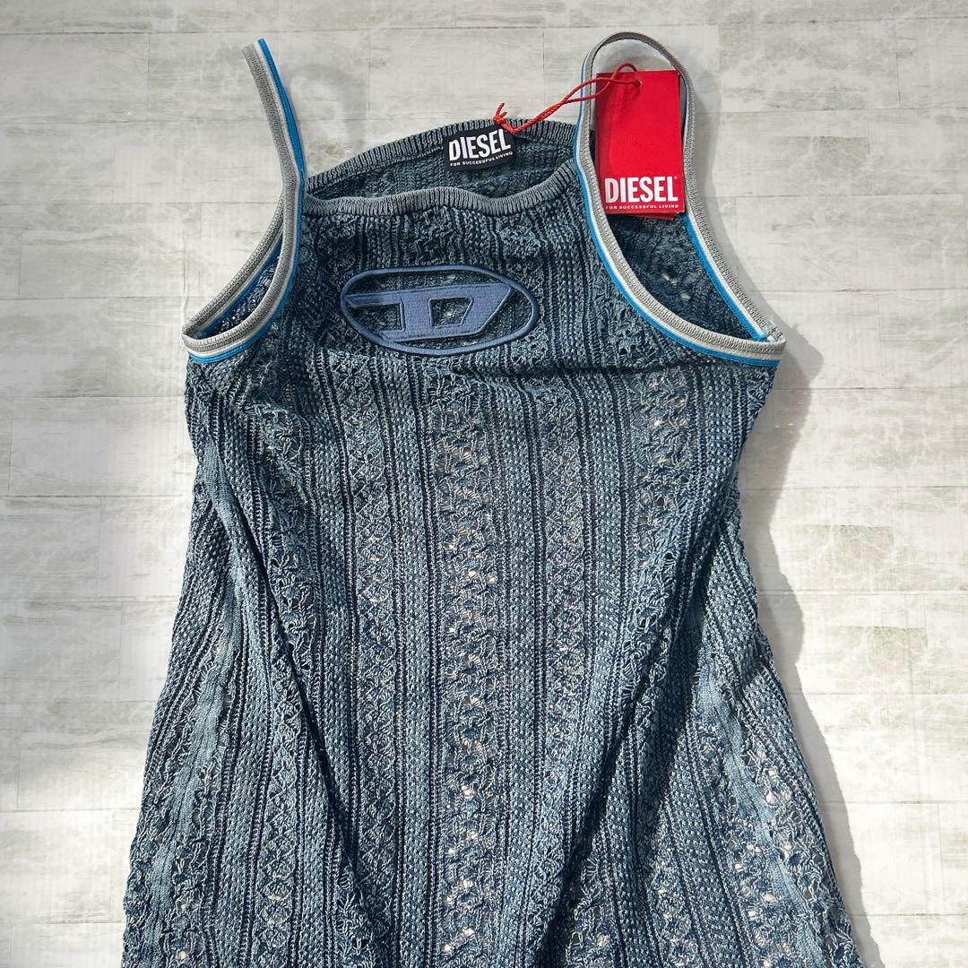 未使用タグ付き DIESEL ニットキャミ ワンピース 編み模様　XL