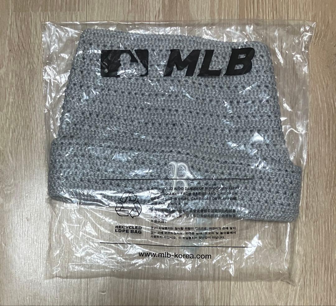 新作 MLB サマー クロシェ ミャオビーニー aespa カリナ着用　グレー