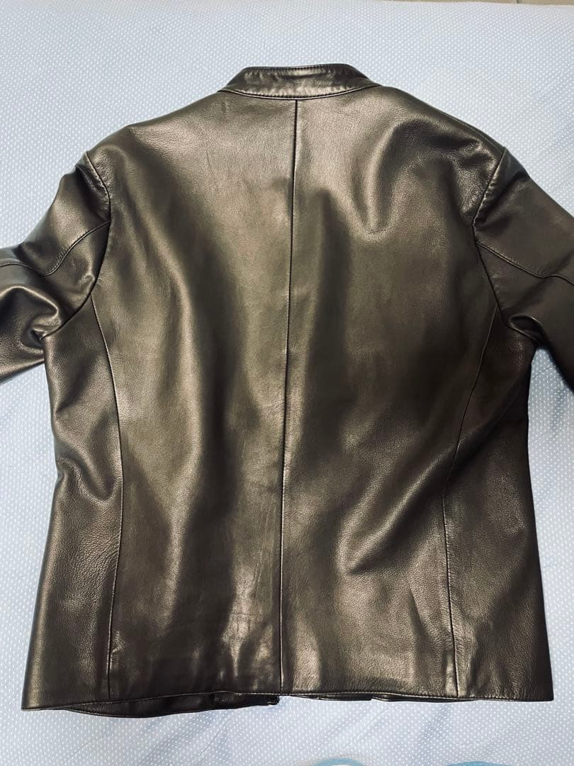 【美品/羊革】プラチナムコムサ シングルライダース L 美シルエット 黒